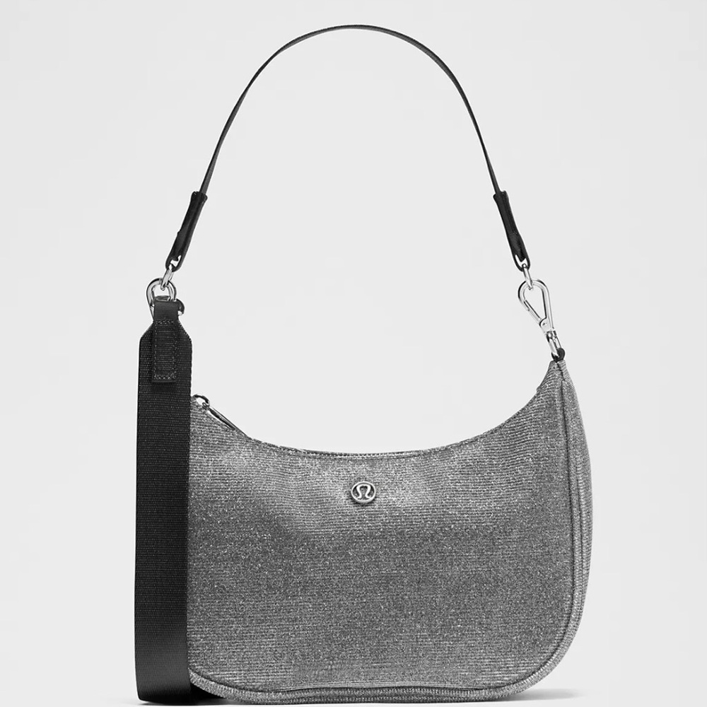 NWT Lululemon Silver glitter Crossbody/Shoulder two straps